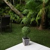 Nearly Natural 45-in UV Resistant Artificial Triple Ball Boxwood Topiary with LED Lights in Decorative Planter (Indoor/Outdoor) - 4 of 4