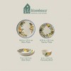 Bloomhouse Posy Blossom 16 Piece Double Bowl Hand Painted Stoneware Plates and Bowls Floral Dinnerware Set - 4 of 4