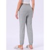 INSPIRE CHIC Womens Cotton Pajamas Drawstring Elastic Waist Striped Pants with Pockets - 4 of 4