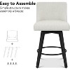 Counter Height Bar Stools, Upholstered Swivel Barstools Set of 2, Home Bar - 4 of 4