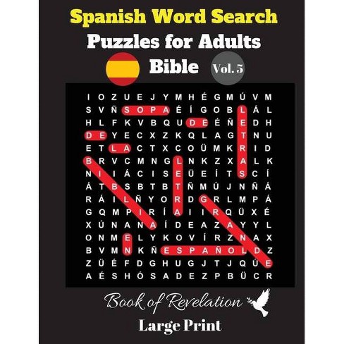 Spanish Word Search Puzzles For Adults Large Print Paperback Target