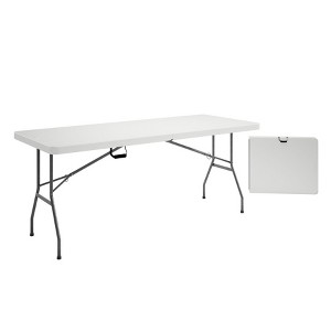 AZL1 Life Concept Folding Table 6 FT Easy-Carry Handle Dent-Scratch Resistant Powder Coated Legs for Office School Home, White, 39"*31"*4" - 1 of 4