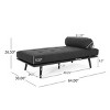 Chaise Lounge Mid-Century Modern with Button Tufted Cushion and Bolster Pillow for Living Room 64"-3irtyhousy - 4 of 4