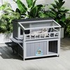 Resenkos 2-Level Wooden Cat Home With Platforms & Play Run, Waterproof Outdoor Cage For Kittens, Multi-Level Playground With Fringe Curtains & Roof, - 2 of 4