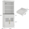 70" Storage Cabinet, Tall Kitchen Pantry with Drawer & Glass Doors, Freestanding Bookcase with Open Shelves and Fluted Drawer, for Living Room - 2 of 4