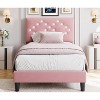 Upholstered Platform Bed, Bed Frame with Button Tufted Headboard and Under-Bed Storage Space - 3 of 4