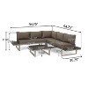 GDFStudio Johana Outdoor Aluminum V-Shaped 5 Seater Sofa Set with Cushions - 3 of 4