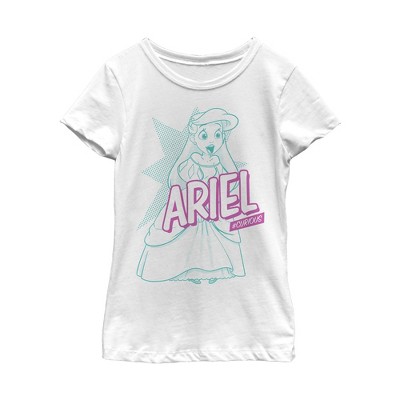 Girl's The Little Mermaid Curious Pop Art T-Shirt