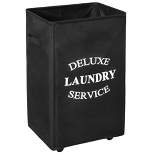 WOWLIVE Foldable Rectangular Deluxe Laundry Service Rolling Clothing Hamper Basket with Lockable Wheels for Laundry or Storage