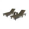 Christopher Knight Home Teresa Outdoor Acacia Wood 3 Piece Adjustable Chaise Lounge Chat Set - 2 of 4