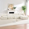 Mjkone L-Shaped Velvet Sectional Sofa,4-Seater Modular Sectional Sofa With Ottoman, Convertible Sofa Couches with Rivet Trim - 3 of 4