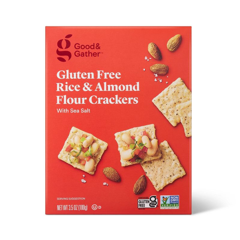 Gluten Free Almond Flour Sea Salt Crackers - 3.5oz - Good &#38; Gather&#8482;, 1 of 5