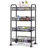 Costway 4 Tier Utility Storage Rack Trolley Cart Home Kitchen Organizer  Baskets Black - 4 of 4