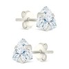 SHINE by Sterling Forever Sterling Silver Trillion Cut Prong Set Stud Earrings - 3 of 4