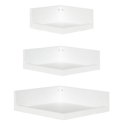 3pc Levie Corner Shelf Set - Kate & Laurel All Things Decor