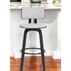 HomeRoots 26" Light Gray And Black Fabric Swivel Low Back Counter Height Bar Chair - 2 of 4
