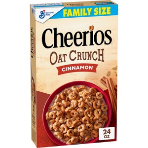 General Mills Family Size Cheerios Oat Crunch Cinnamon Cereal - 24oz - 1 of 4