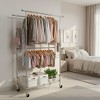 Fortune Candy 69.7" Tall Steel Rack with Extendable Hanging Bars, Side Hooks, and Lockable Wheels for Home, Office, and Display Use - 4 of 4