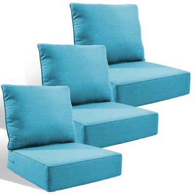 Buenhomino 3-Pack 6inch Thick 24" x 24" Deep Seat Cushion & Back Pillow with Removable Covers Outdoor