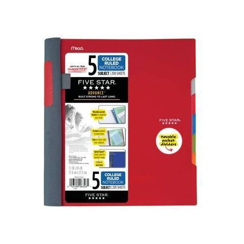 5 star 5 subject notebook target