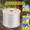 VEVOR 304 Stainless Steel Wire Rope Cable, 3/16", 7x19, 250 ft reel, Silver - 3 of 4