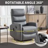 360° Swivel Manual Recliner Chair with Heat & Massage, Swivel Rocker Recliner with Handle Recline, Faux Leather/Linen Upholstery - 3 of 4
