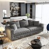 Racxily 82in Corduroy Sofa, 3-Seat Upholstered Sofa with 2 Ottomans, Grey Couches for Living Room, Convertible Sofa Lounge Chair - 3 of 4