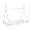 Lyngins Low-Profile Twin Size Bed Frame, Metal House Platform Bed with X-Shaped Safety Railings, Triangle Structure Kids Beds with Headboards - 4 of 4