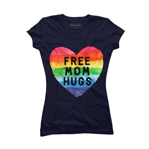 Design By Humans Free Mom Hugs Pride Watercolor Heart By Covi T-shirt ...