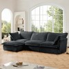 Oversized 120" Corduroy Slipcovered L-Shaped Modular Sectional Sofa with French Edges and Removable Covers, 4-Piece Free combination - 3 of 4