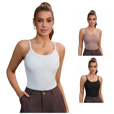 INSPIRE CHIC 3 Pcs Women's Slim Fit Breathable Shapewear Camisoles