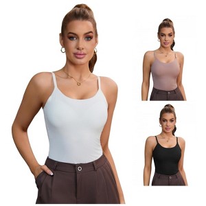 INSPIRE CHIC 3 Pcs Women's Slim Fit Breathable Shapewear Camisoles - 1 of 4