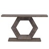 Modern Entryway Table W/Innovative Hollow Hexagon Leg Structure and Premium Fir Veneer Finish for Sophistication,Suitable for Hallway, Entryway - 4 of 4