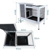 Lyngins 2-Tier Cedar Wood Rabbit Hutch, Indoor/Outdoor Rabbit Cage with Runway and Leak-Proof Plastic Tray, Multi-Entrance Small Animal Cage, Gray - 2 of 4