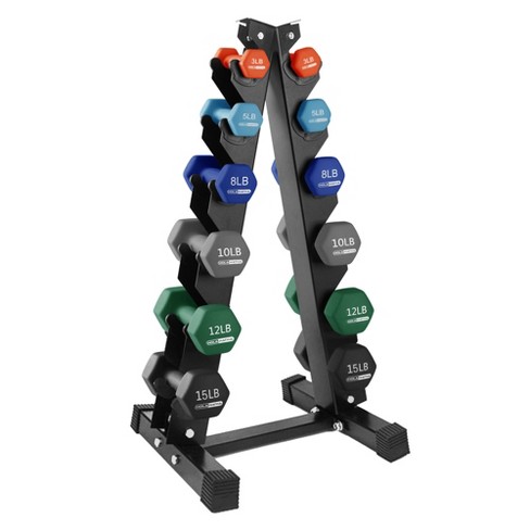 HolaHatha Neoprene Dumbbell Weight Set w/ Storage Rack - image 1 of 4