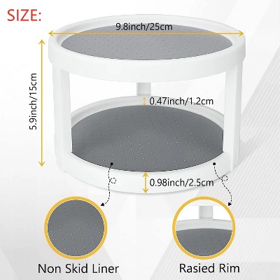 LunaLulinlk 2 Tier Lazy Susans Turntable - 10 Inch Pantry Cabinet Lazy Susan Storage Turntable Rotating Spice Rack for Spices,kitchen