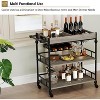 Nasitip 3-Tier Bar Cart with juice Rack and Glass Holders, Rolling Beverage Cart with Removable Trays for Kitchen & Dining Room - 3 of 4