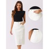 INSPIRE CHIC Women's Casual High Waist Stretchy Midi Jean Skirt - 2 of 4