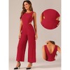 Allegra K Women's Elegant Sleeveless Backless Cutout High Waist Wide Leg Romper Jumpsuits - 2 of 4