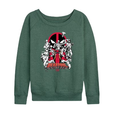 Women's - Marvel - Deadpool Variants Lightweight French Terry Wide Neck Long Sleeve Shirt