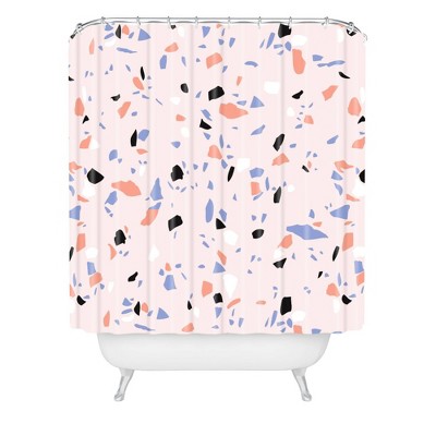 Emanuela Carratoni Sweet Terrazzo Texture Shower Curtain Pink - Deny Designs