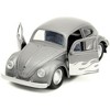 1959 Volkswagen Beetle Gray Met. w/Silver Flames and Boxing Gloves Accessory "Punch Buggy" Series 1/32 Diecast Model Car by Jada - 3 of 4
