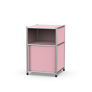 Fortune Candy 25.39'' Tall 1 Door Modular Design Metal Nightstand, Brown (Pink) - 1 of 4
