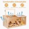 Wooden Hamster Cage, Transparent Large Hamster Cage with Openable Acrylic Roof & Oblique Opening Door, Small Animal Exercise Play House for Gerbils - 4 of 4