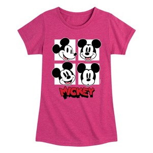 Girls' - Disney - Mickey Grid Fitted Short Sleeve Graphic T-Shirt - 1 of 4