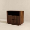 NicBex 15 inch Wide Nightstand with 2 Drawers,Modern Side Table with Storage Space and Open Shelf,Bedside Table for Bedroom,Living Room,Brown - 4 of 4
