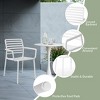 WestinTrends Playa 5-Piece Indoor Outdoor Metal Patio Dining Table Set With Stackable Plastic Patio Arm Chairs - 3 of 4