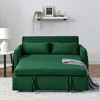 Dexmalle 55" Modern Velvet Convertible Sofa Bed with 2 Pillows and Adjustable Backrest - 3 of 4