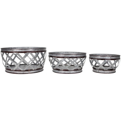 Northlight Set of 3 Metal Woven Nesting Baskets 12.5"