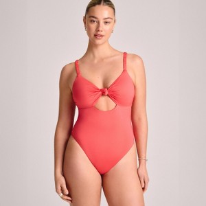 Vitamin A Women's Knot Front Keyhole Full Coverage One Piece Swimsuit - 1 of 3